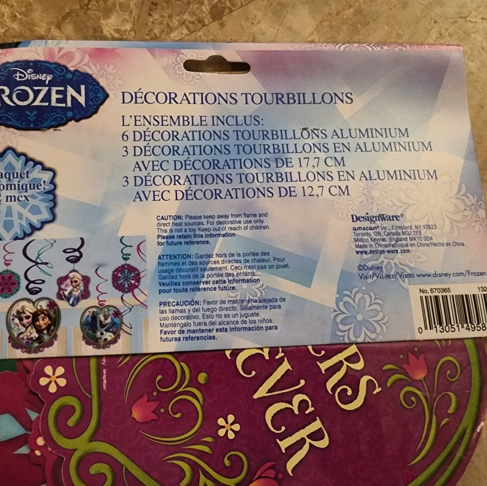 Diseny Frozen‎ Swirl Decorations6 Foil Swirl Decorations